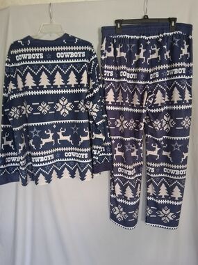 Mend Cowboys Navy Blue Holiday Pajama Set